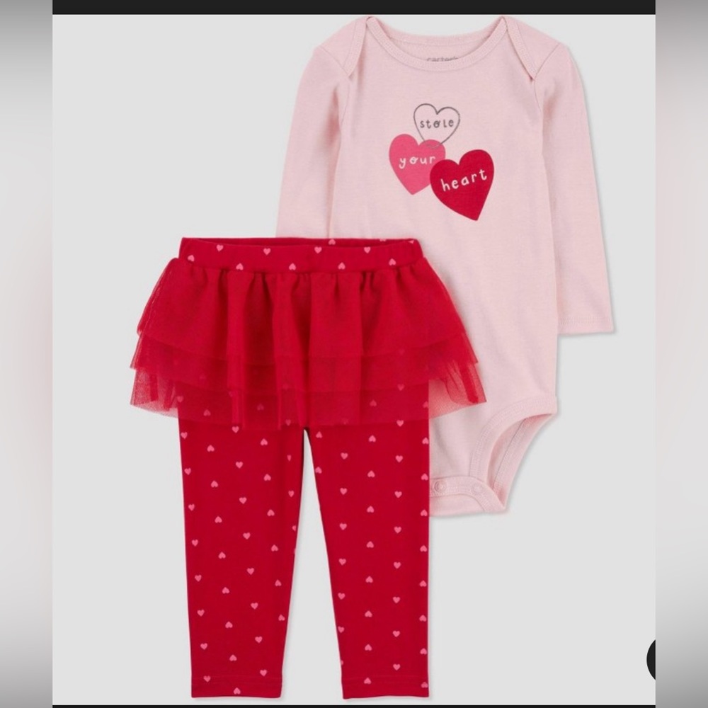 *NWT* Carter’s Stole Your Heart 2pc Tutu Bodysuit and Leggings 6 Months